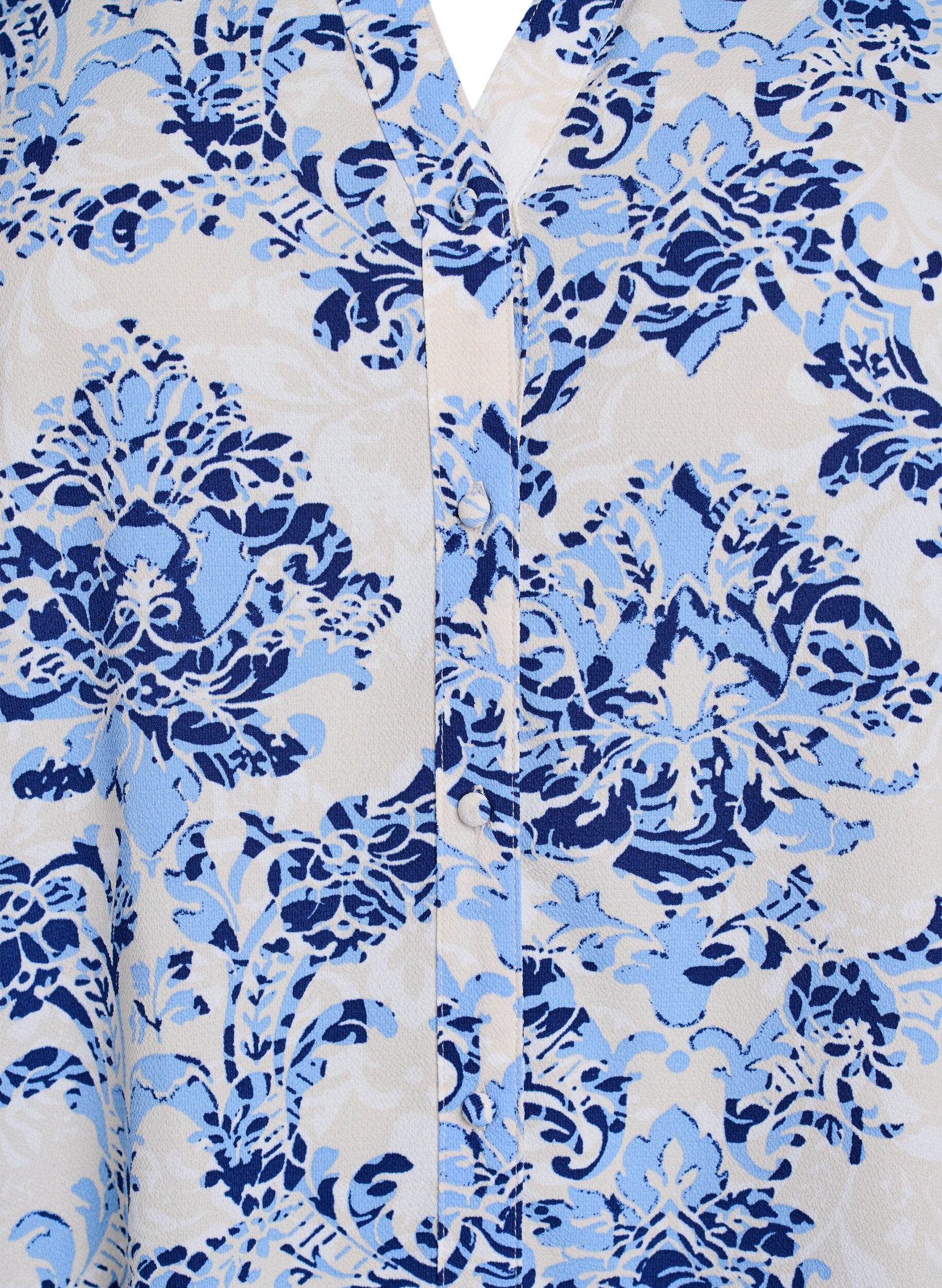 Zizzi A-lijn midi-jurk met korte mouwen, Beige, Packshot image number 2