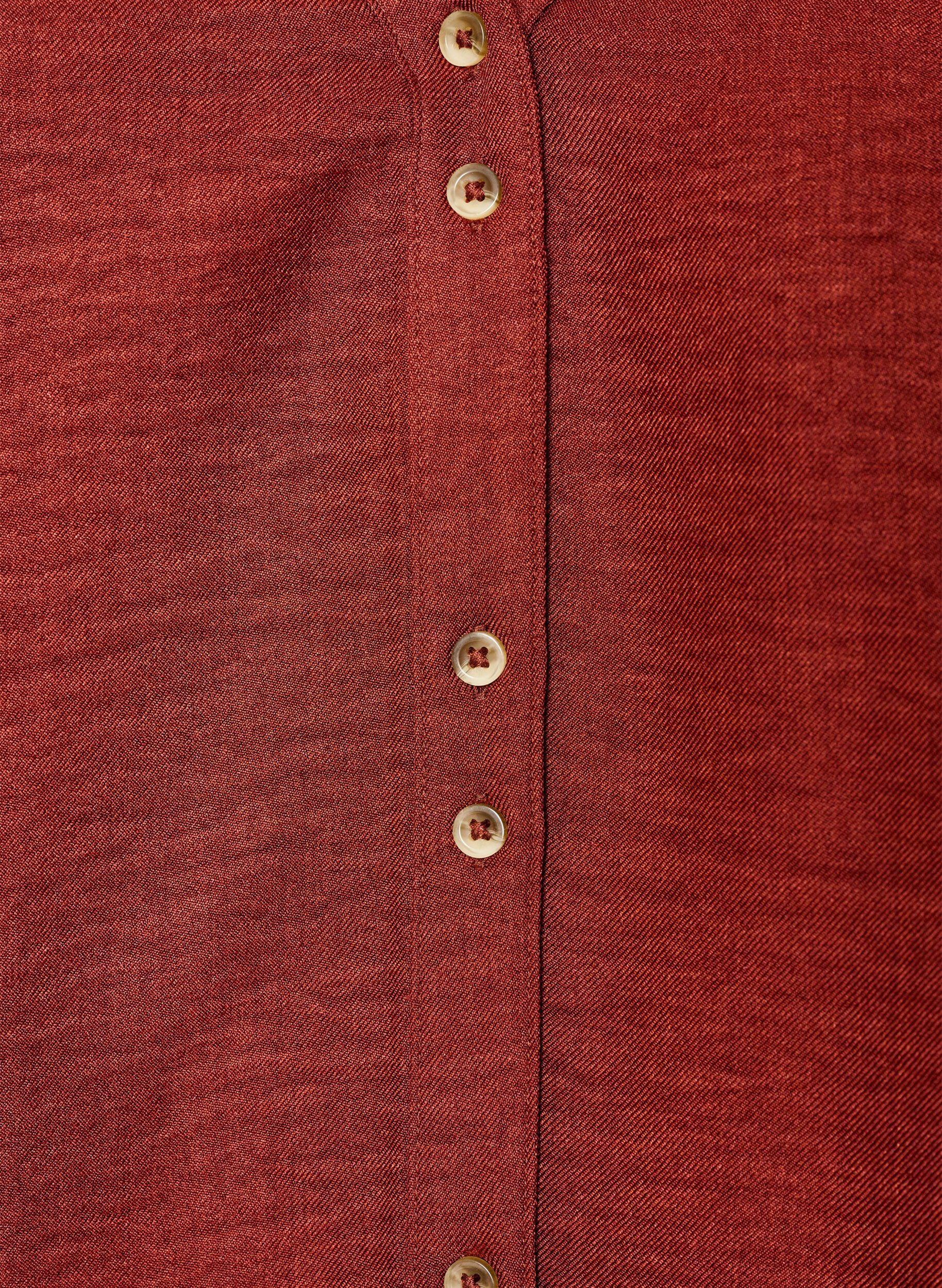 ZizziOverhemd blouse met V-hals en korte mouwen, Rood, Packshot image number 2
