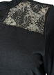 Jerseyjurk met kanten details en een gelaagde rok, Zwart, Packshot image number 3