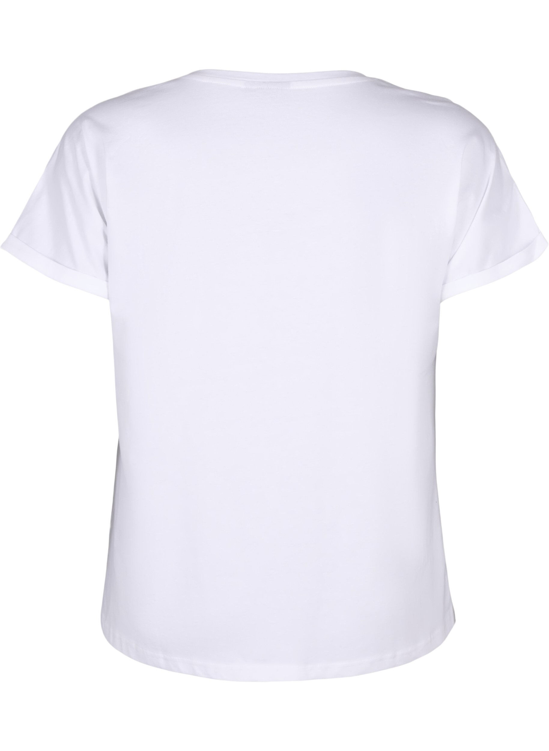 Zizzi T-shirt van biologisch katoen met Engels borduurwerk, Bright White, Packshot image number 1
