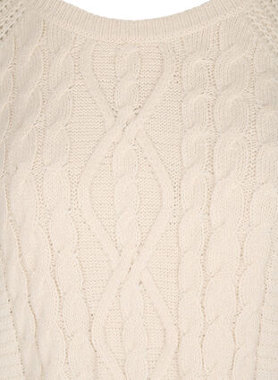 Gebreide trui met patroon en ronde hals, Birch as sample, Packshot image number 2