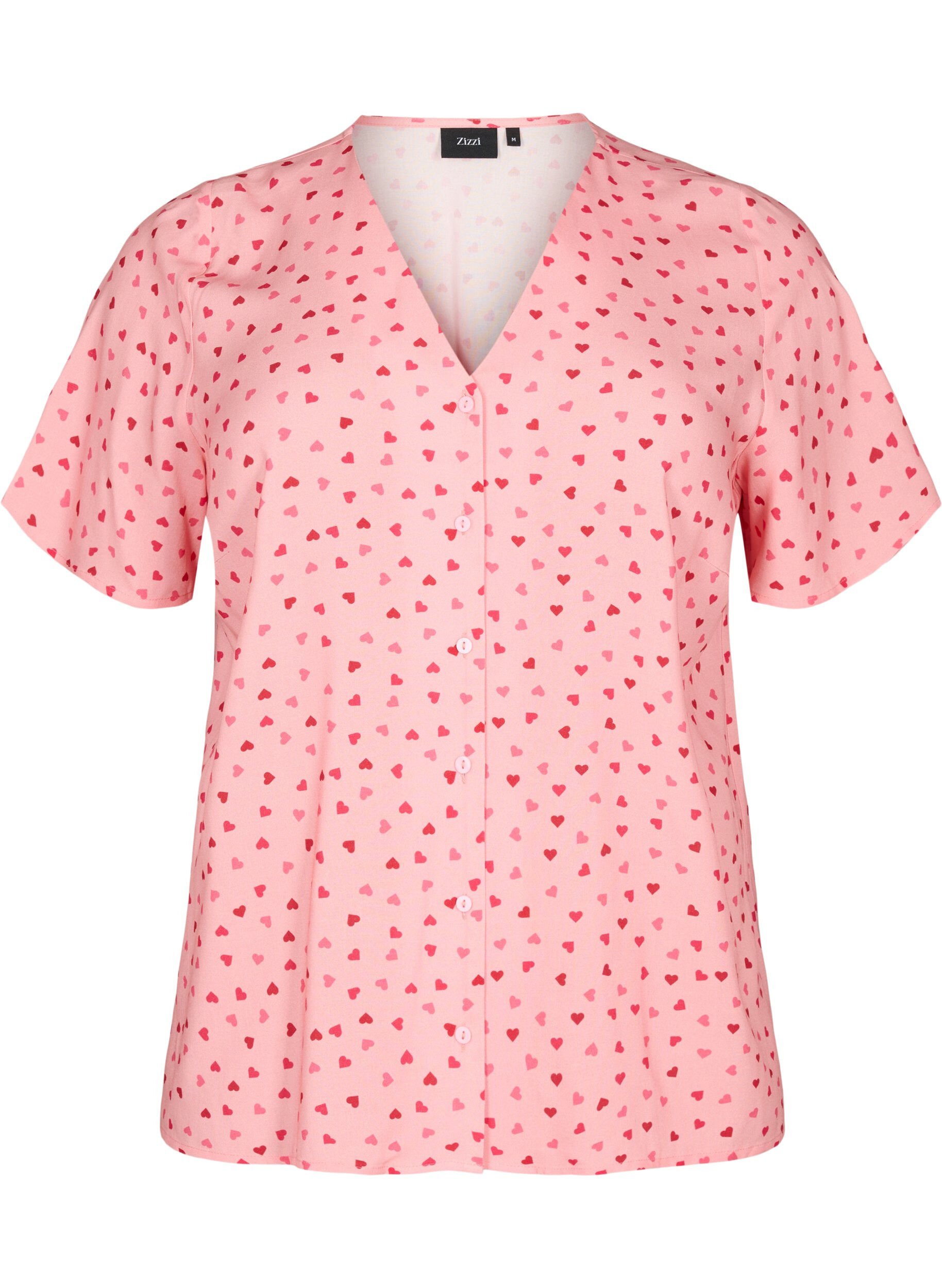 Zizzi Bedrukte pyjamatop van viscose, Roze, Packshot image number 0