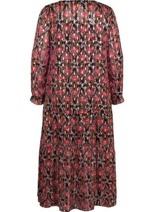 Maxi-jurk met print en lange mouwen, Black Oriental, Packshot image number 1