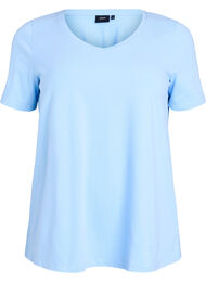 Basic effen katoenen t-shirt, Blauw