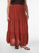 Lange rok met elastiek in de taille, Rood, Model image number 2