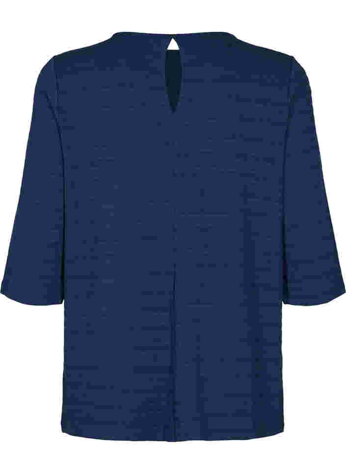 Blouse met 3/4 mouwen en v-halslijn, Navy Blazer, Packshot image number 1