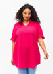Tuniek van katoenmix met korte mouwen en linnen, Bright Rose, Model image number 0