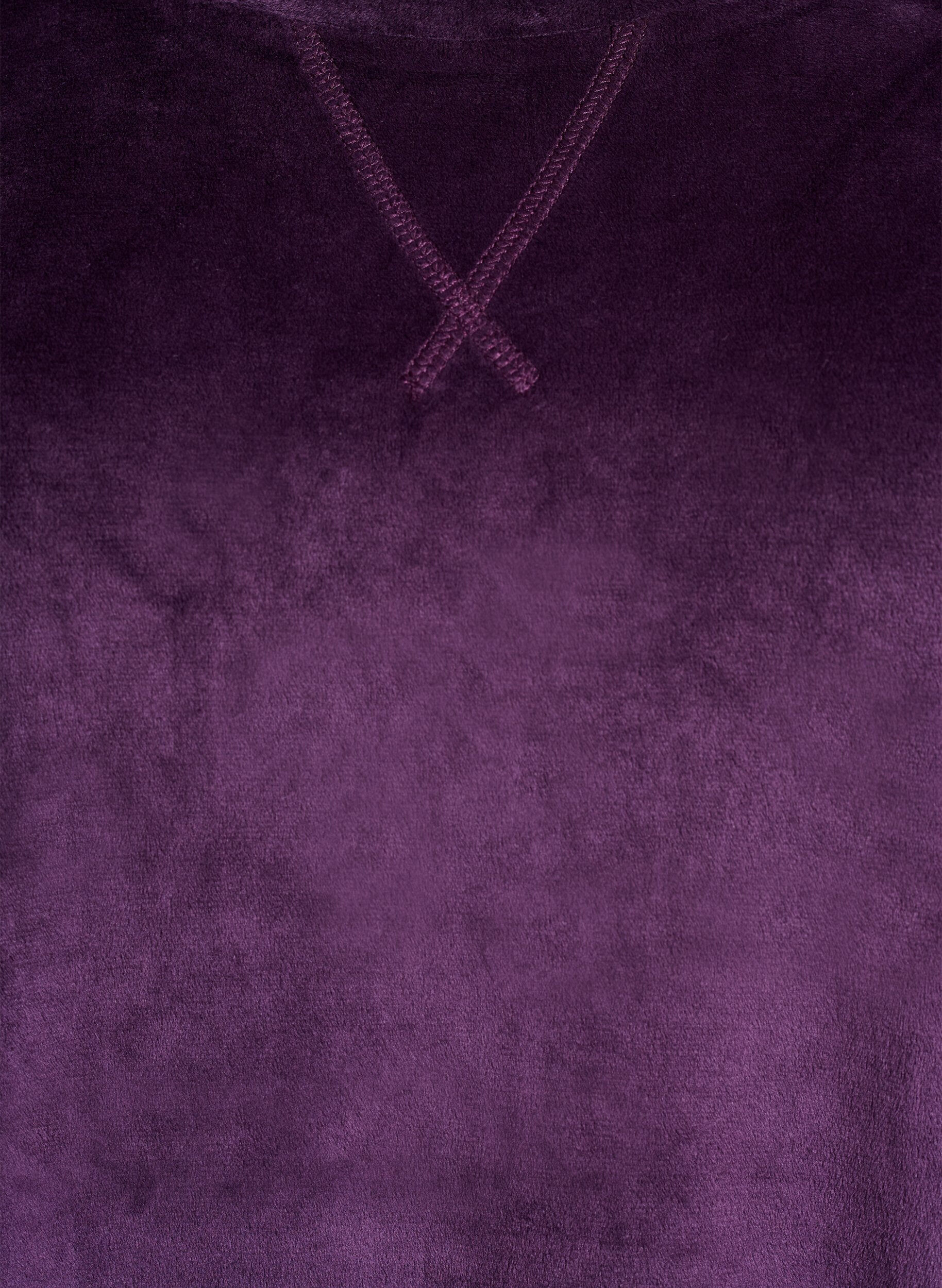 Zizzi Velour blouse met raglanmouwen, Paars, Packshot image number 2