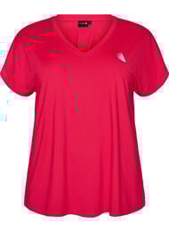 Losvallend trainings-T-shirt met V-hals, Roze