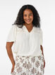 Blouse in viscose met broderie anglaise, Beige, Model image number 0