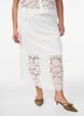 Kanten midirok met een elastische tailleband, Wit, Model image number 0