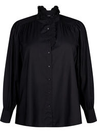 Visicoshirt Blouse met ruffles, Black