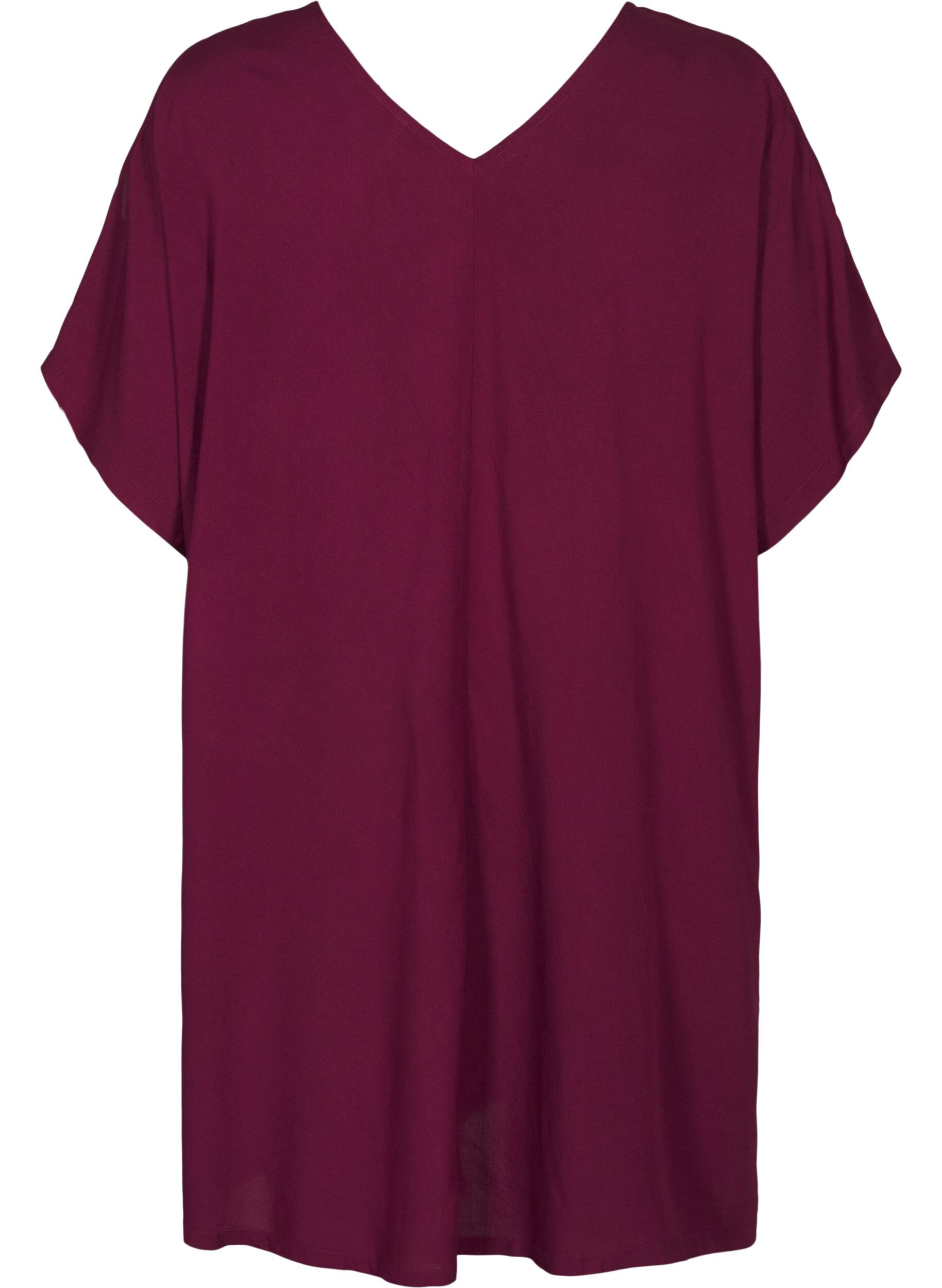 Zizzi Strandjurk in viscose met schouderdetail, Rood, Packshot image number 1