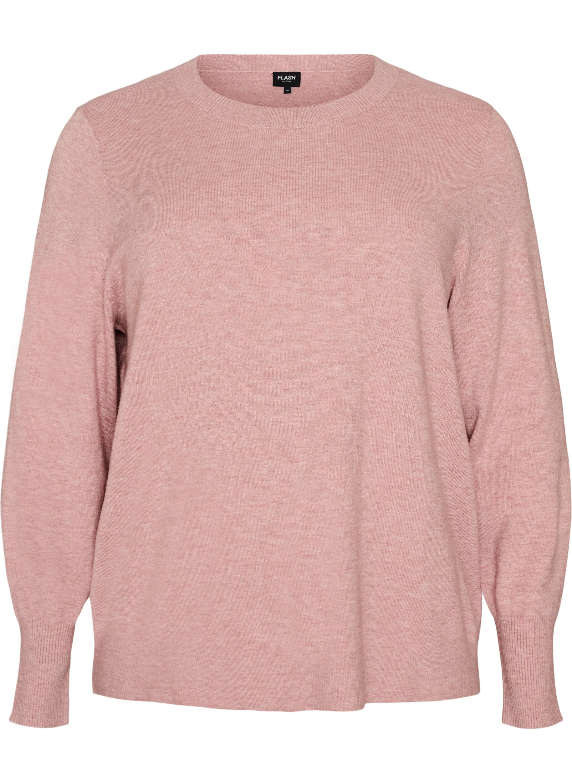 ZizziGebreide blouse met ronde hals, Roze, Packshot image number 0
