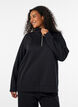 Sweatshirt met hoge kraag en ritssluiting, Zwart, Model image number 0