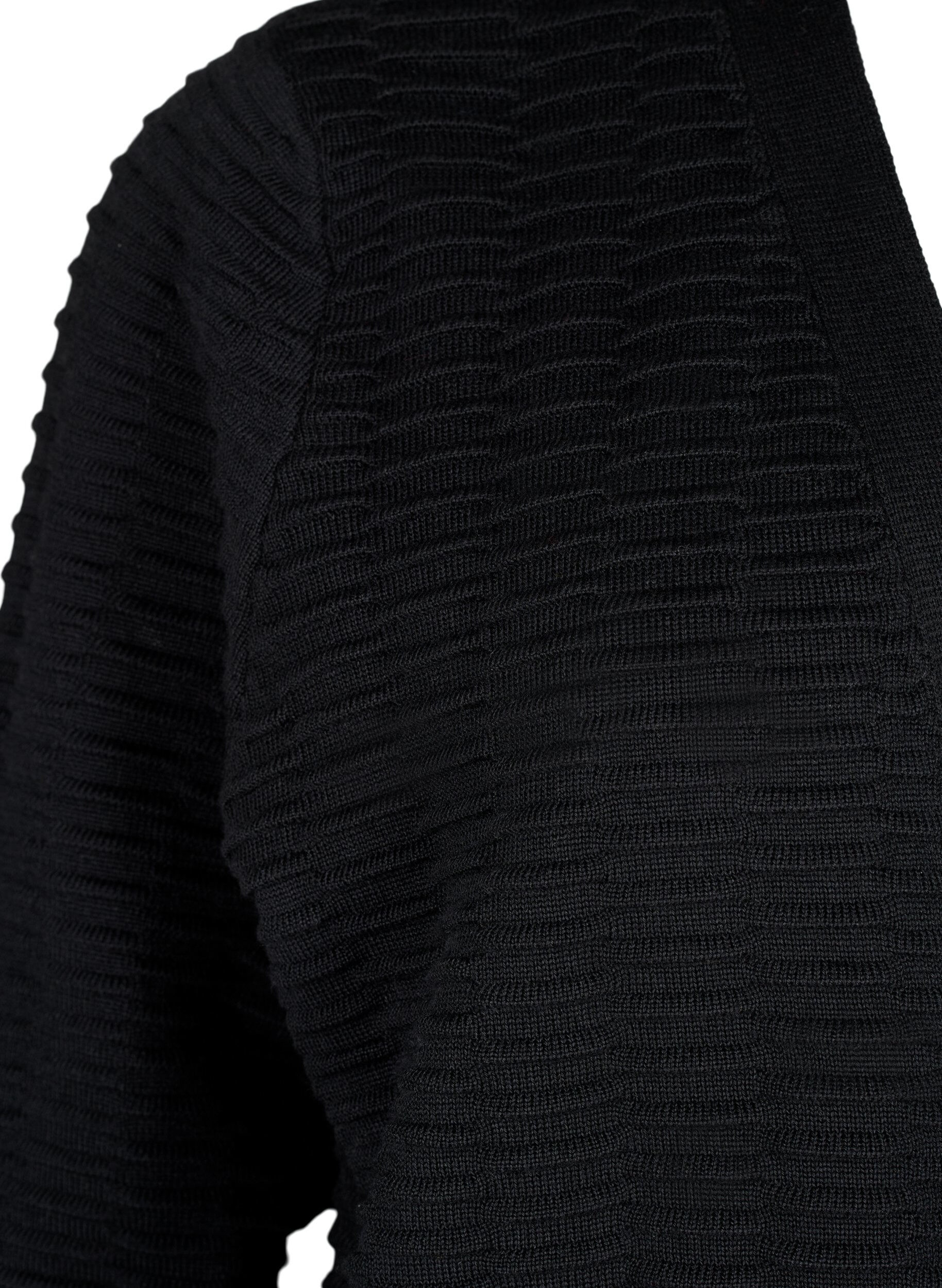 Zizzi Gebreid vest in katoen-viscose mix, Black, Packshot image number 2