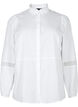 Overhemdblouse met ruches op de kraag en een gehaakte band, Bright White, Packshot image number 0