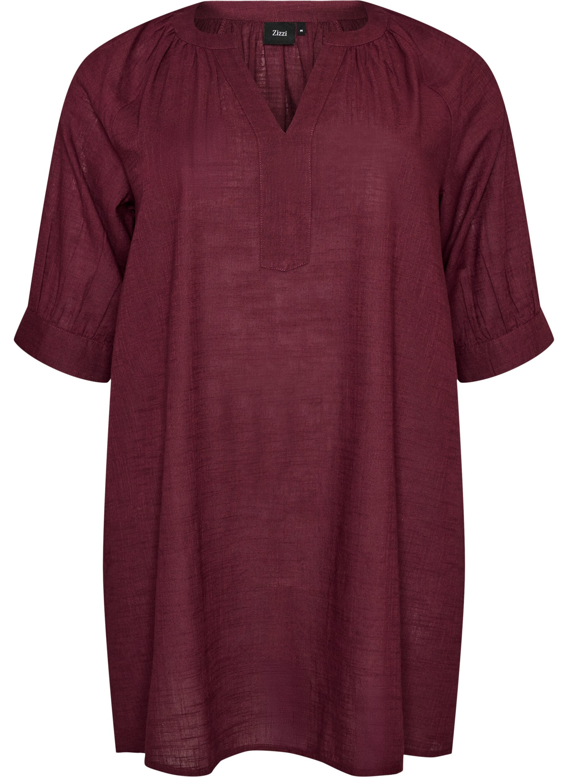 Katoenen tuniek met V-hals