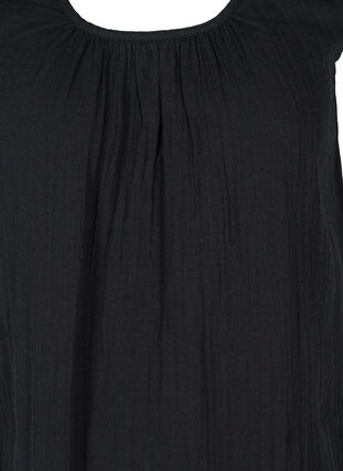 Mouwloze katoenen jurk met a-lijn, Black, Packshot image number 2