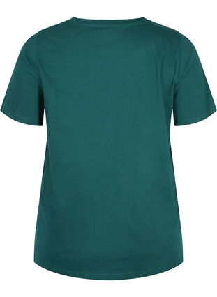 T-shirt in biologisch katoen met klinknagels , Dark Green, Packshot image number 1