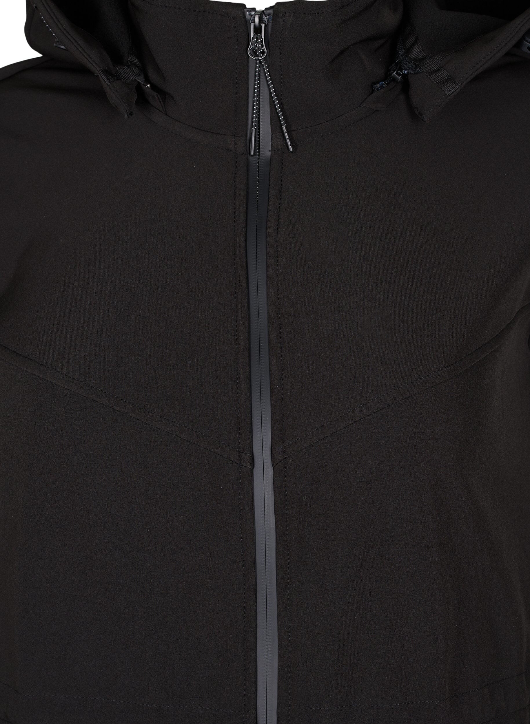 Zizzi Softshell jas met bijpassende fleece, Black Solid, Packshot image number 2