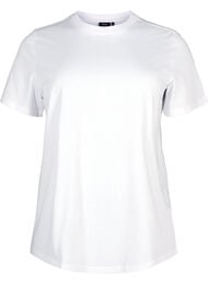 Basic katoenen T-shirt met ronde hals, Wit