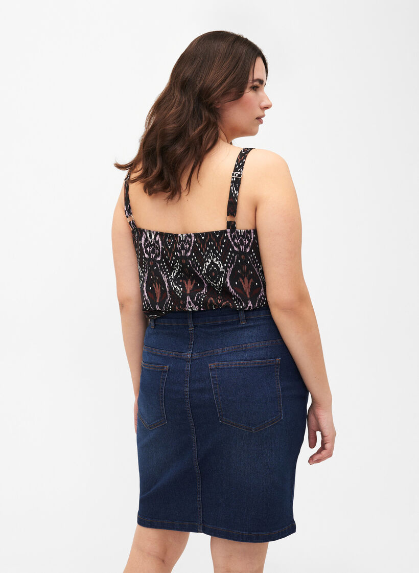 FLASH - Nauwsluitende denim rok, Blauw, Model image number 1