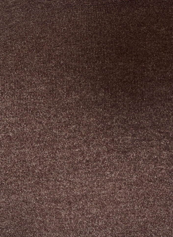 Gebreide blouse met ronde hals, Bruin, Packshot image number 2