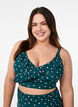 Bikinitop met stippen en ruches, Groen, Model image number 0