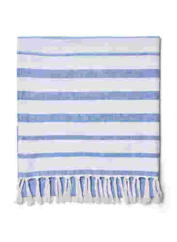 Gestreepte hammam handdoek met franjes, Regatta Comb, Packshot image number 1