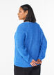 Gebreide blouse met V-hals en raglanmouwen, Blauw, Model image number 2