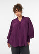 Blouse met ruches kraag en plooien, Paars, Model image number 0