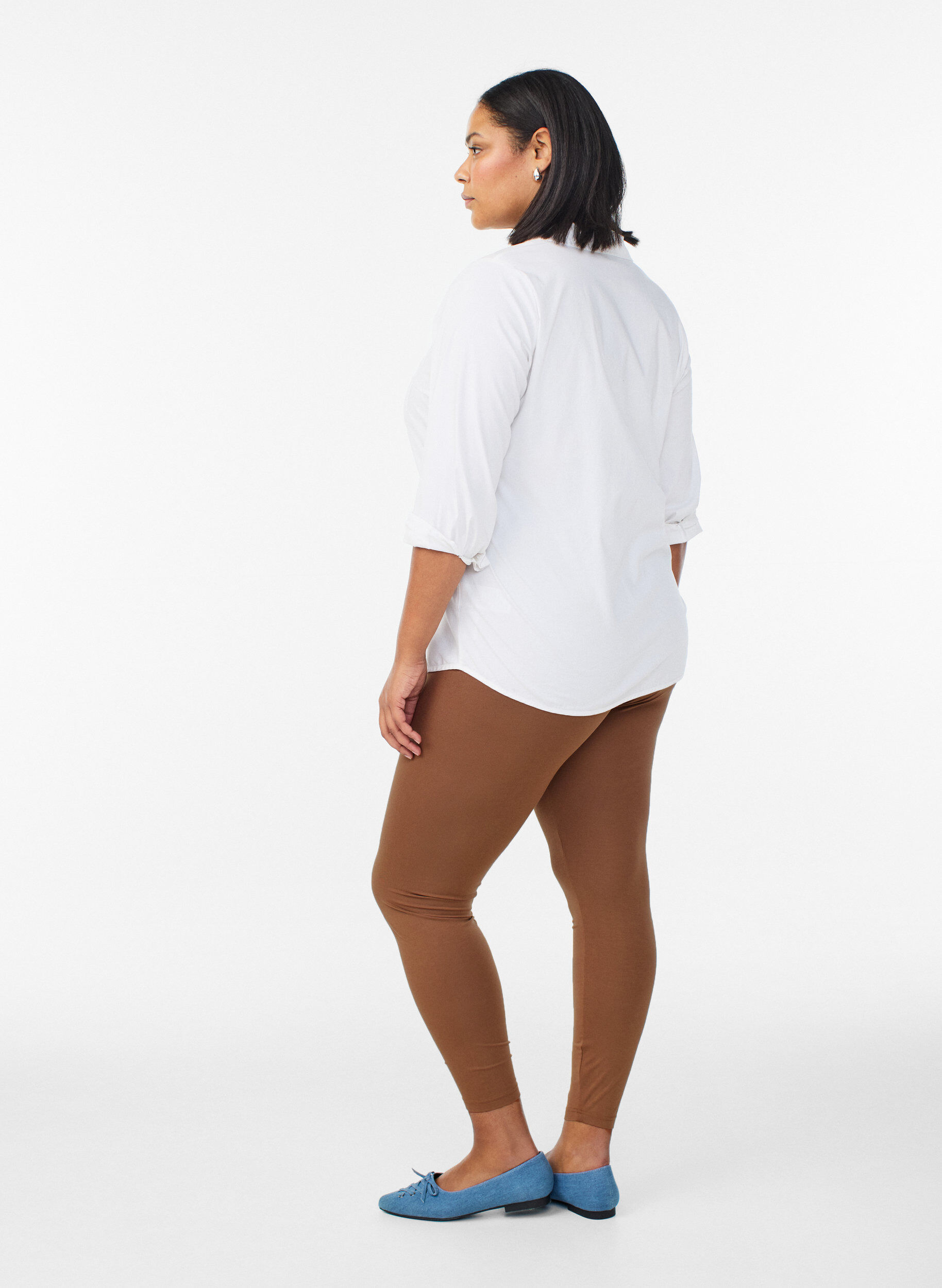 ZizziBasislegging van viscose, Bruin, Model image number 2