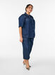Lyocell culotte broek met wijde pijpen en denimlook, Blauw, Model image number 0