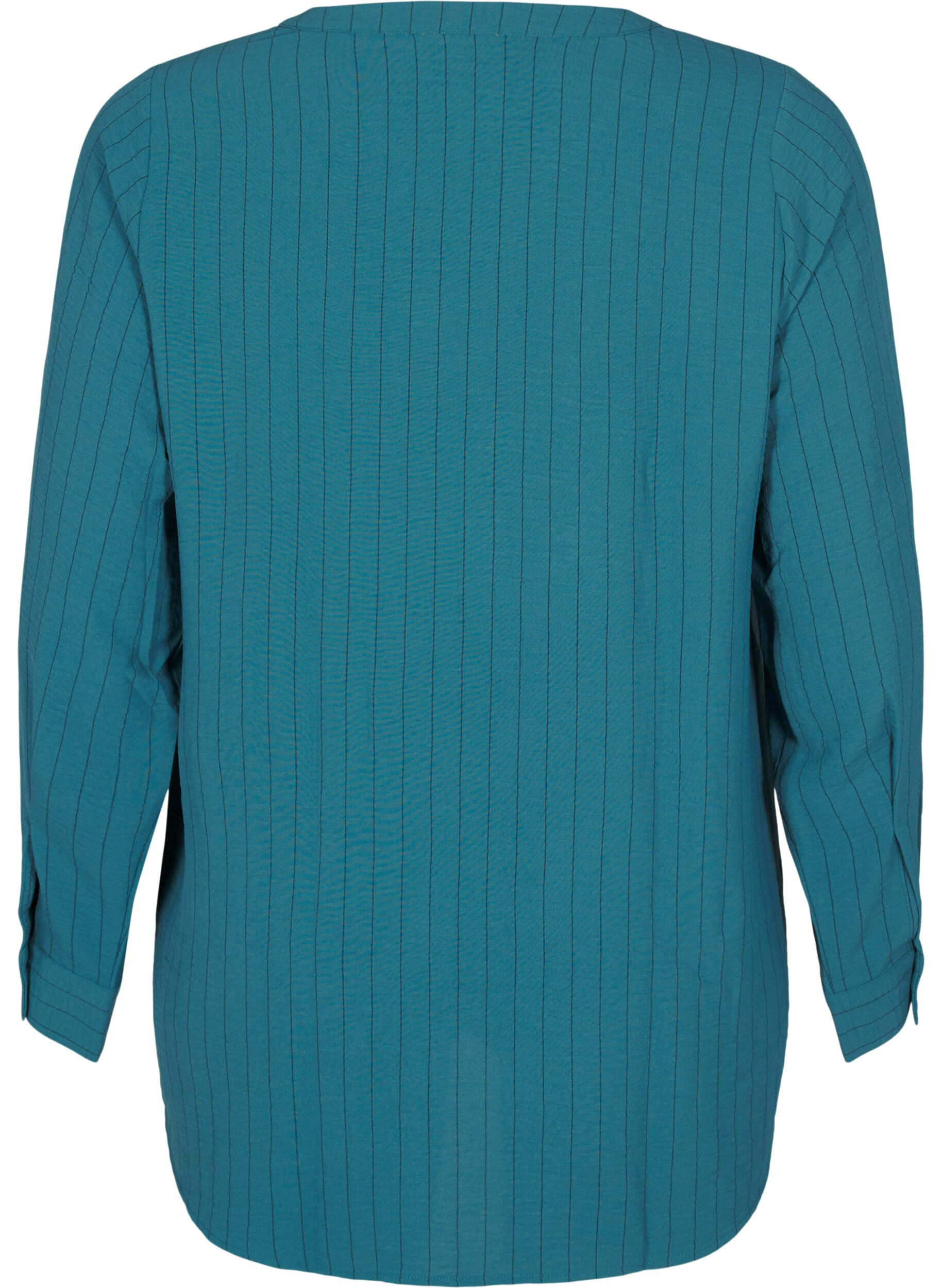 Zizzi FLASH - Streepjes overhemdblouse, Groen, Packshot image number 1