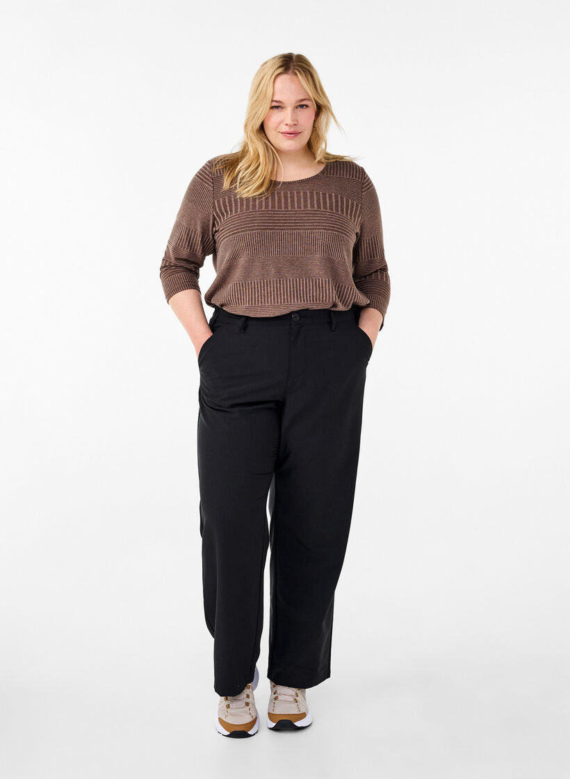 Blouse met driekwartmouwen en een gestreept patroon, Ch. Martini Mel., Model image number 2