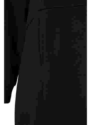 Lang sweatshirt met capuchon en zakken, Black, Packshot image number 3