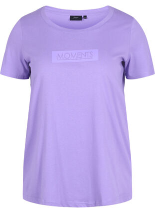 Katoenen t-shirt met print , Paisley Purple TEXT, Packshot image number 0
