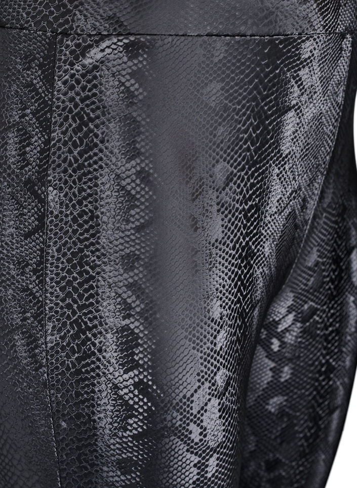Leggings in imitatieleer met dierenpatroon, Zwart, Packshot image number 2