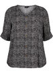 Viscose blouse met knopen, Black Graphic AOP, Packshot image number 0