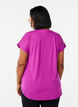 T-shirt met korte mouwen voor workouts en V-hals, Paars, Model image number 2