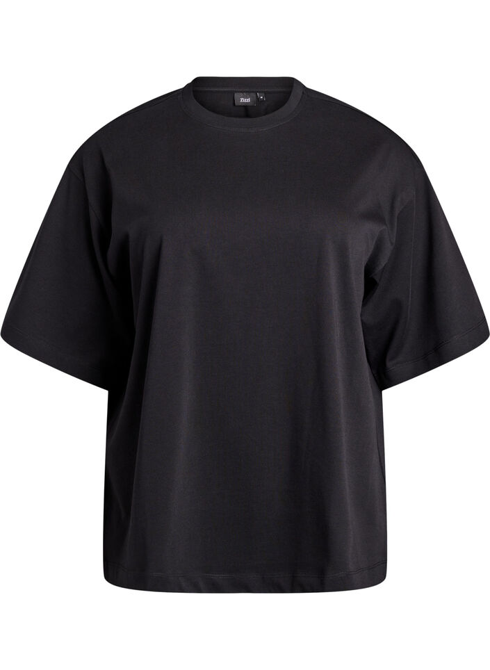 Oversized T-shirt met halflange mouwen, Zwart, Packshot image number 0