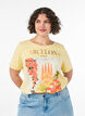 Katoenen T-shirt met print, Geel, Model image number 0