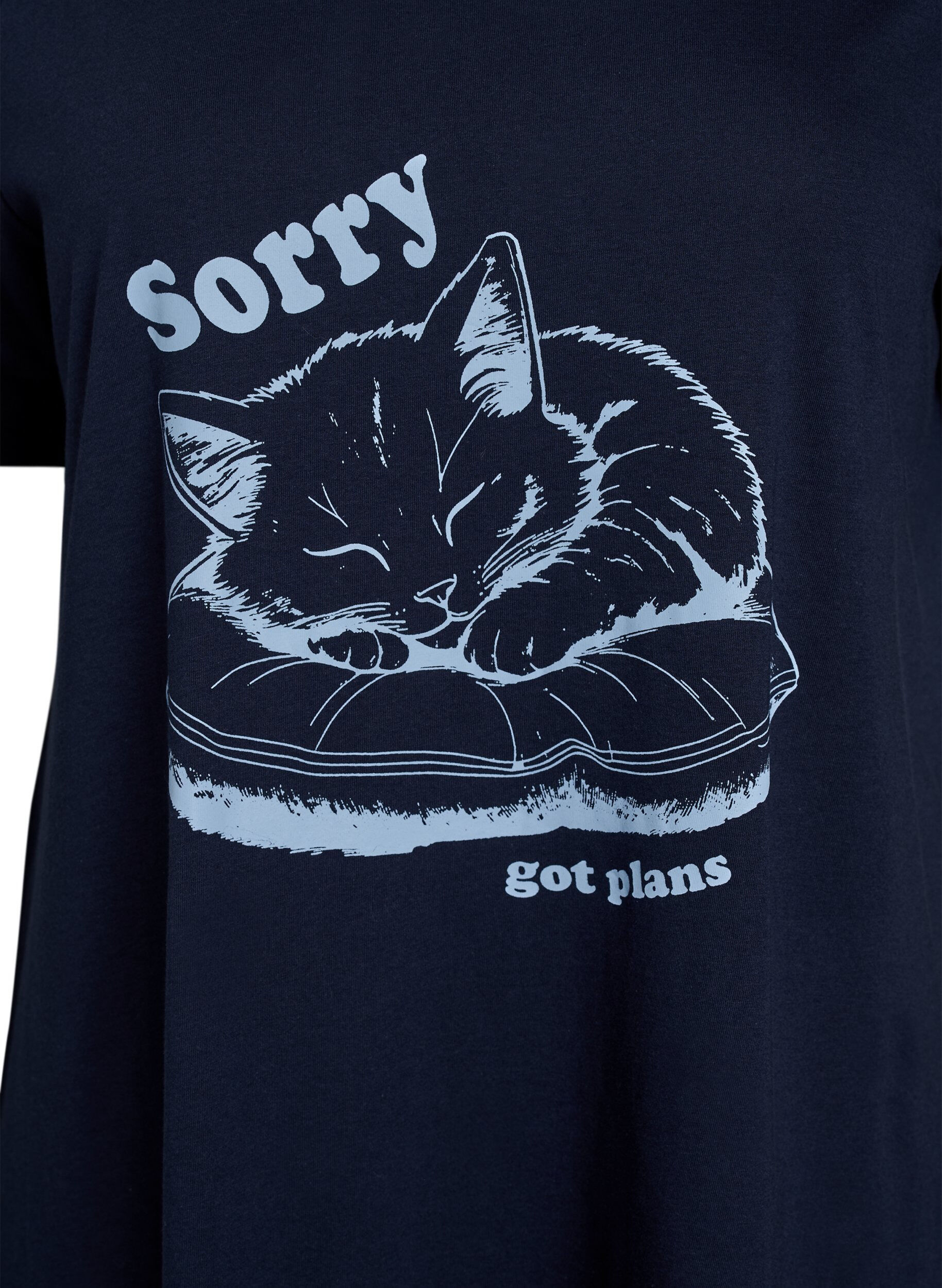 ZizziNachtjapon met korte mouwen van biologisch katoen, Blauw, Packshot image number 2