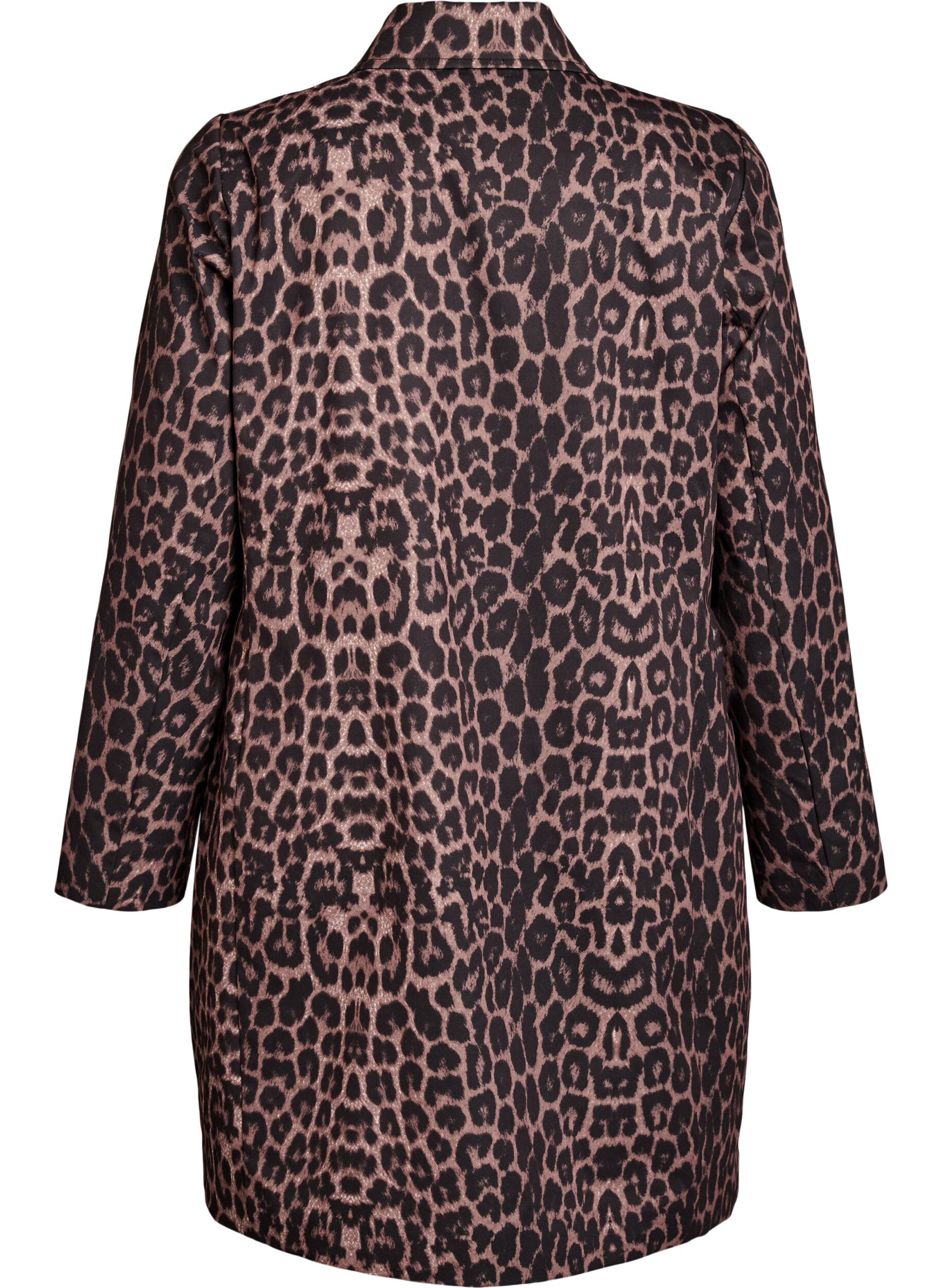 Zizzi Luipaardprint jas, Bruin, Packshot image number 1