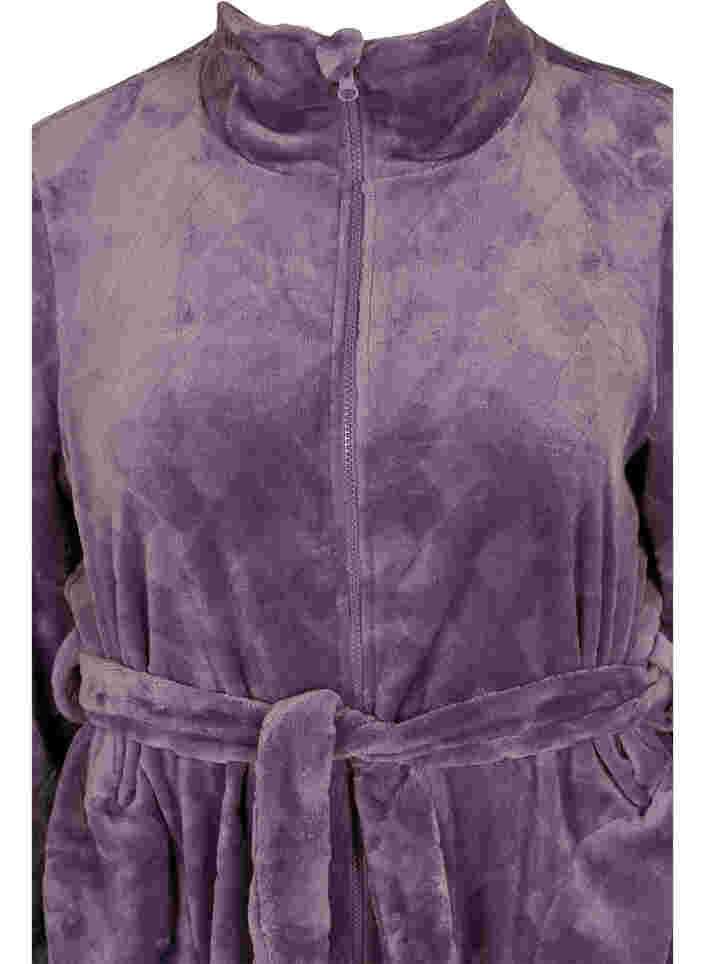 Badjas met rits en zakken, Vintage Violet, Packshot image number 2
