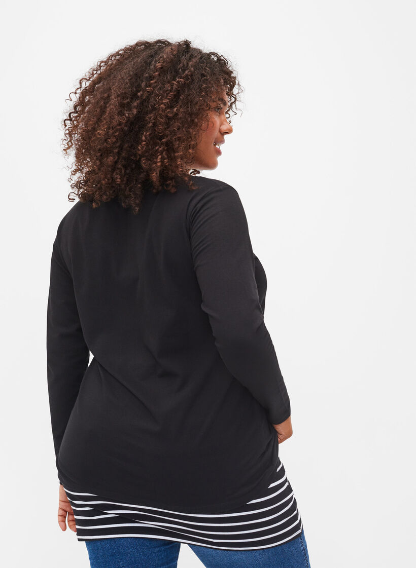 2-pack tops verlenger, Black/Black Stripe, Model image number 1