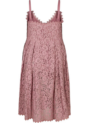 Mouwloos midi-jurk in kant, DARK ROSE, Packshot image number 1