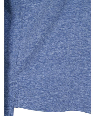 Gemêleerde blouse met korte mouwen, Twilight Blue Mel., Packshot image number 3
