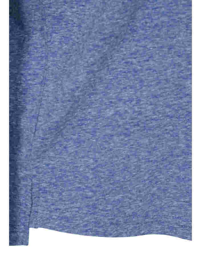 Gemêleerde blouse met korte mouwen, Twilight Blue Mel., Packshot image number 3